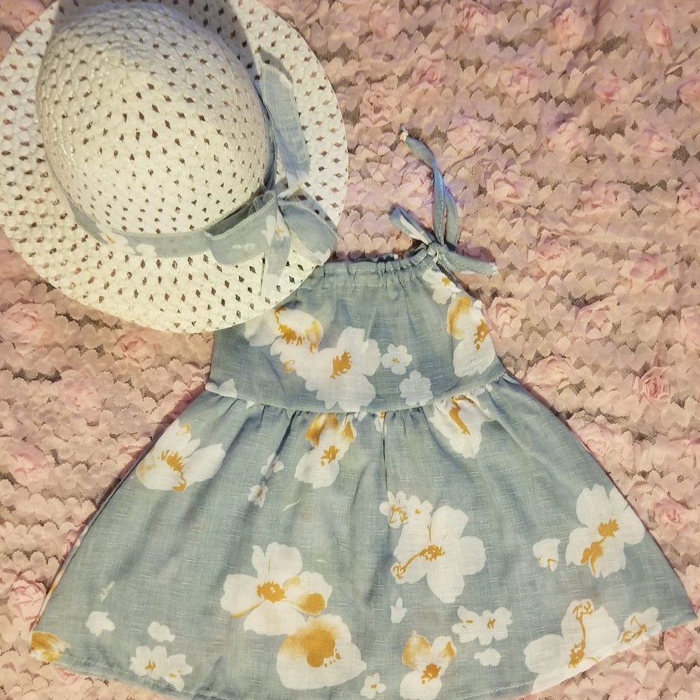 Baby Girls Dress with Bonnet